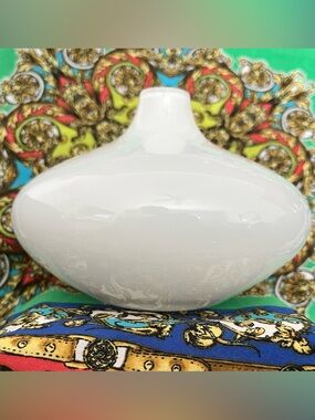 Glossy White Ceramic Bud Vase